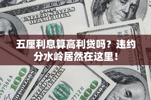 济南五厘利息算高利贷吗？违约分水岭居然在这里！
